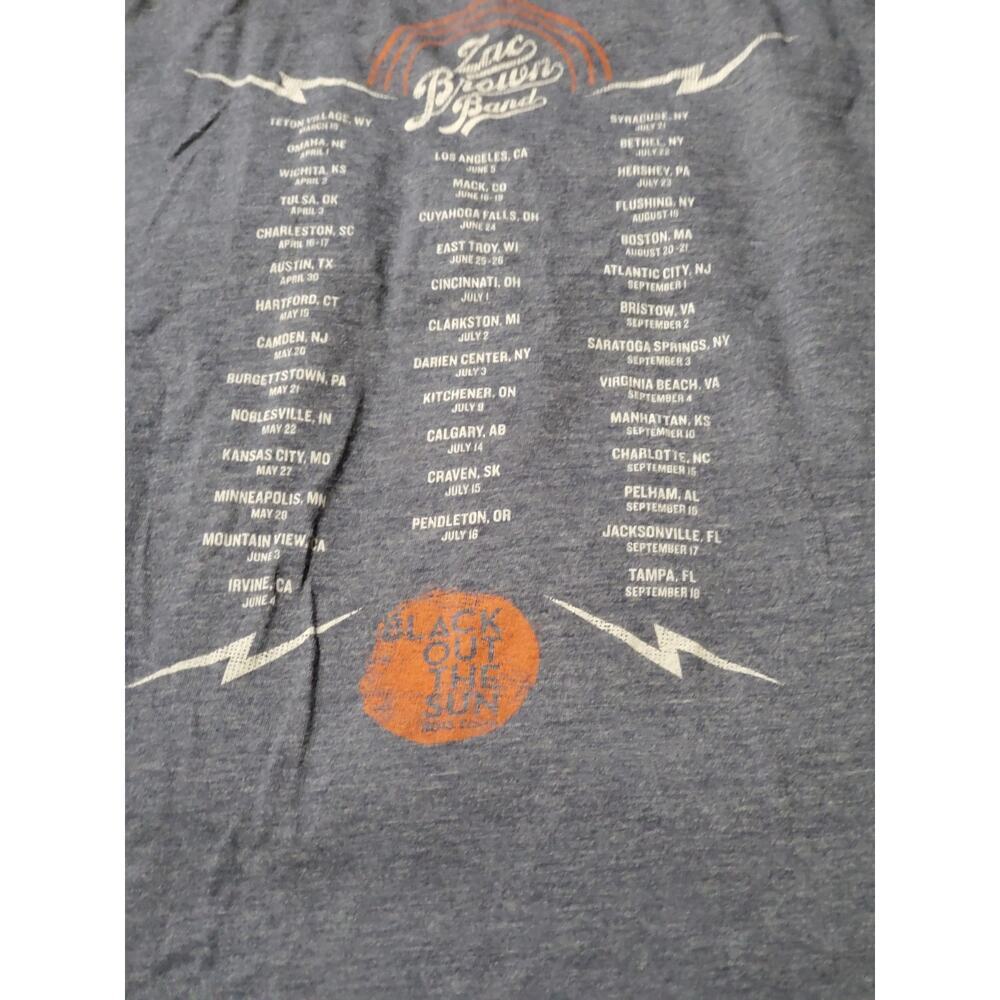 Zac Brown Band Southern Ground Tour T Shirt Mens XL Gray 2010 Black Out Sun - Picture 3 of 8